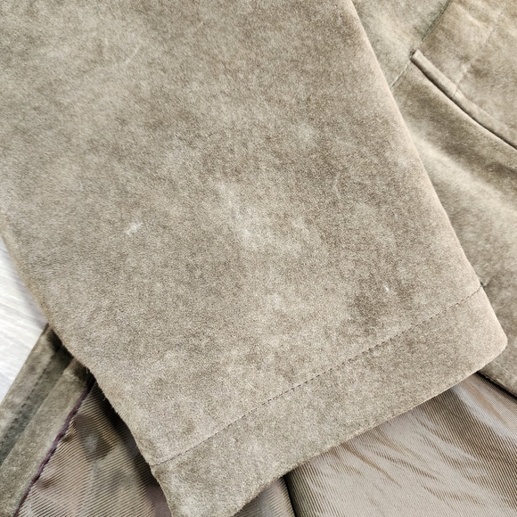 NEWPORT HARBOR Brown Suede Leather Mid Coat Jacket Men's Size XXL - Picture 15 of 16